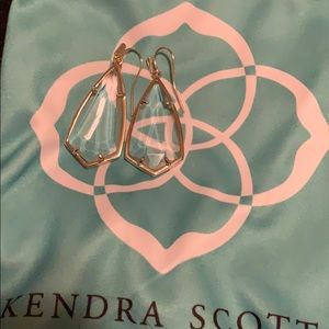 Kendra Scott Carla Gold Clear Drop Earrings